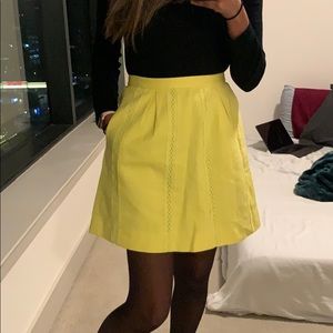 J Crew Yellow Mini Skirt
